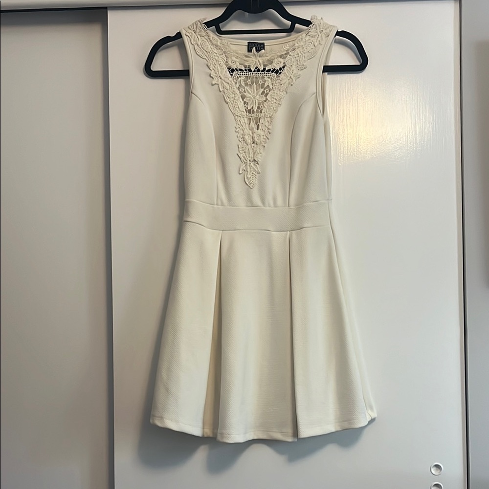 Elegant White Lace Detail Dress